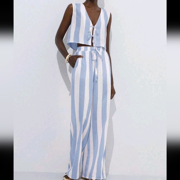 French Fashion Generous Vacation Beach Refreshing Contrast, 2 Pieces Set - Picture 1 of 4